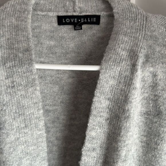 Stitch Fix Love Ellie Gray Open Front Cardigan Sweater with Pockets - Picture 2 of 5